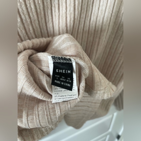 Cozy Cream Ribbed Sweater | SHEIN | L - Picture 5 of 6